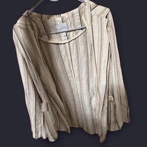 Love Tree Beige Striped Blouse